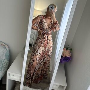 Jennifer Lopez | Dresses | Jlo Long Dress With Slits And Leopard Print Xs | Poshmark Jennifer Lopez | Dresses | Jlo Long Dress With Slits And Leopard Print Xs | Poshmark